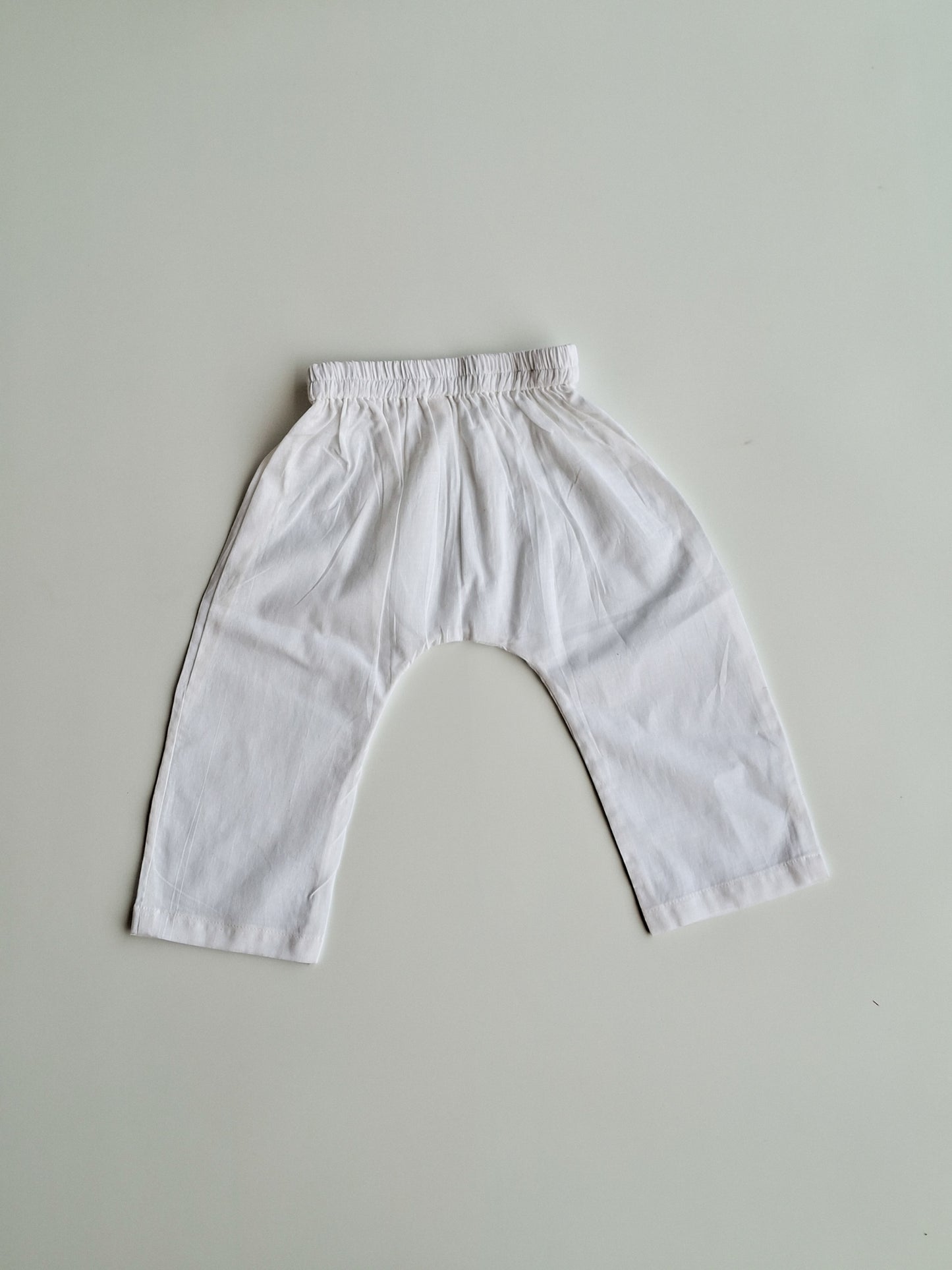 yellow blue lotus soft cotton jhabla for newborn with traditional Indian handblock print bottom view