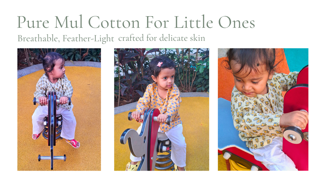 baby wearing handblock print mul cotton jhabla sets from atibatti