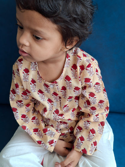 Baby Jhabla Set Handblock Mul Cotton – Lil Rose