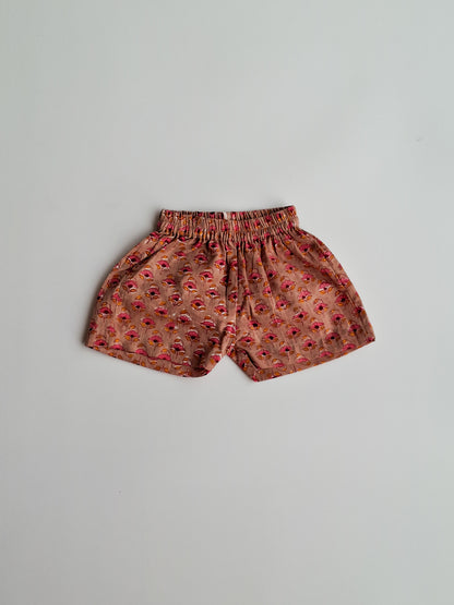 Earthy Daffodill HandBlock Mul Cotton Girl Co-Ord Set