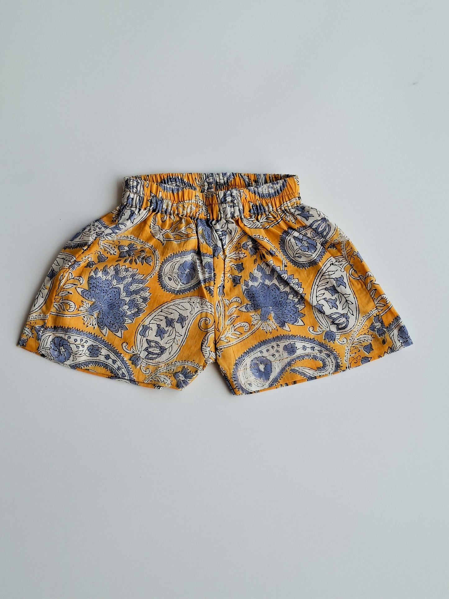 Mustard Bloom Paisley HandBlock Mul Cotton Co-Ord Set