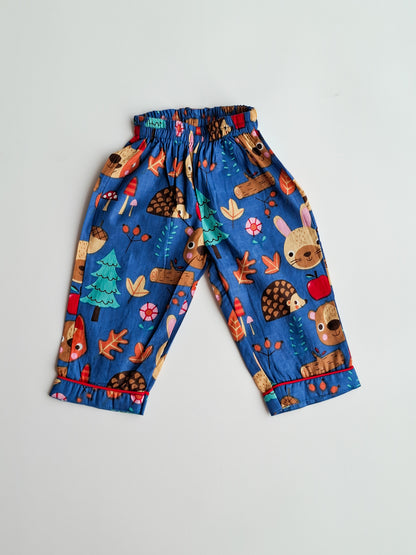 Atibatti Blue Jungle Buddies Pure Cotton Kids Nightsuit for Babies & Toddlers Pant