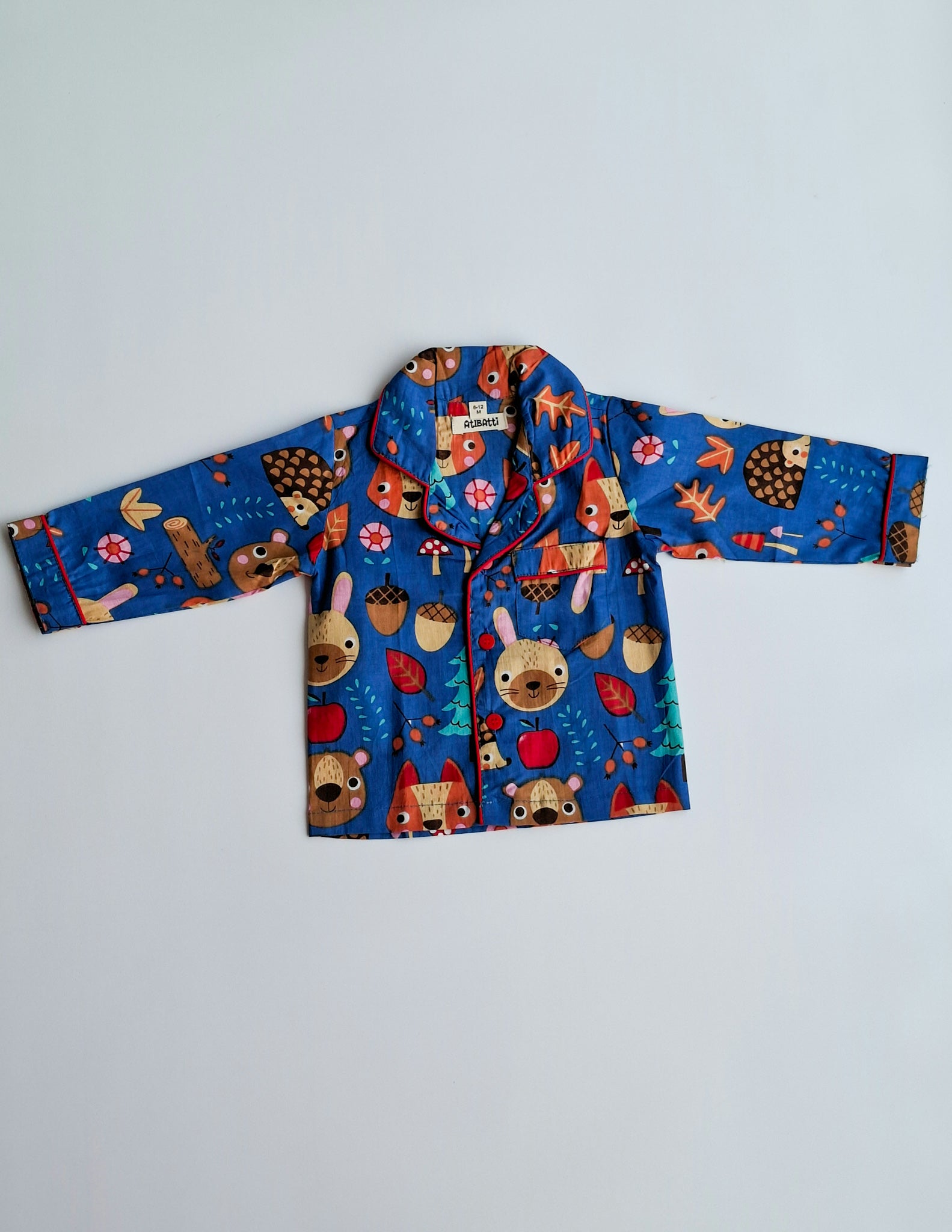 Atibatti Blue Jungle Buddies Pure Cotton Kids Nightsuit for Babies & Toddlers shirt 
