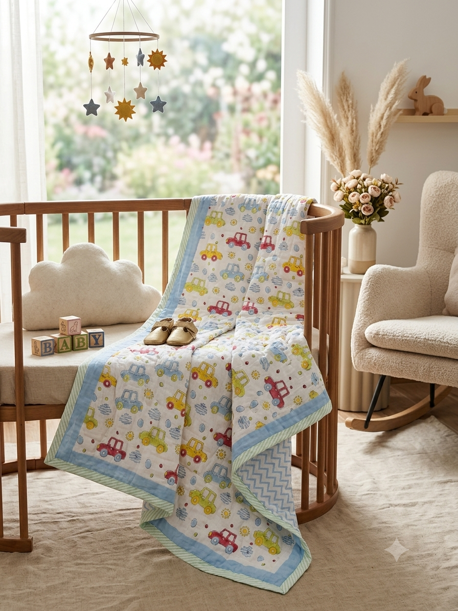 atibatti pure cotton baby quilt