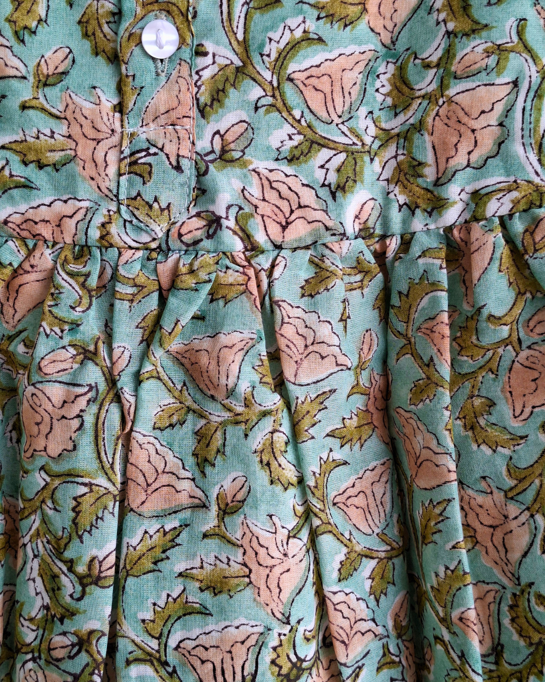 atibatti-green-handblock-baby-girl-cotton-dress-fabric