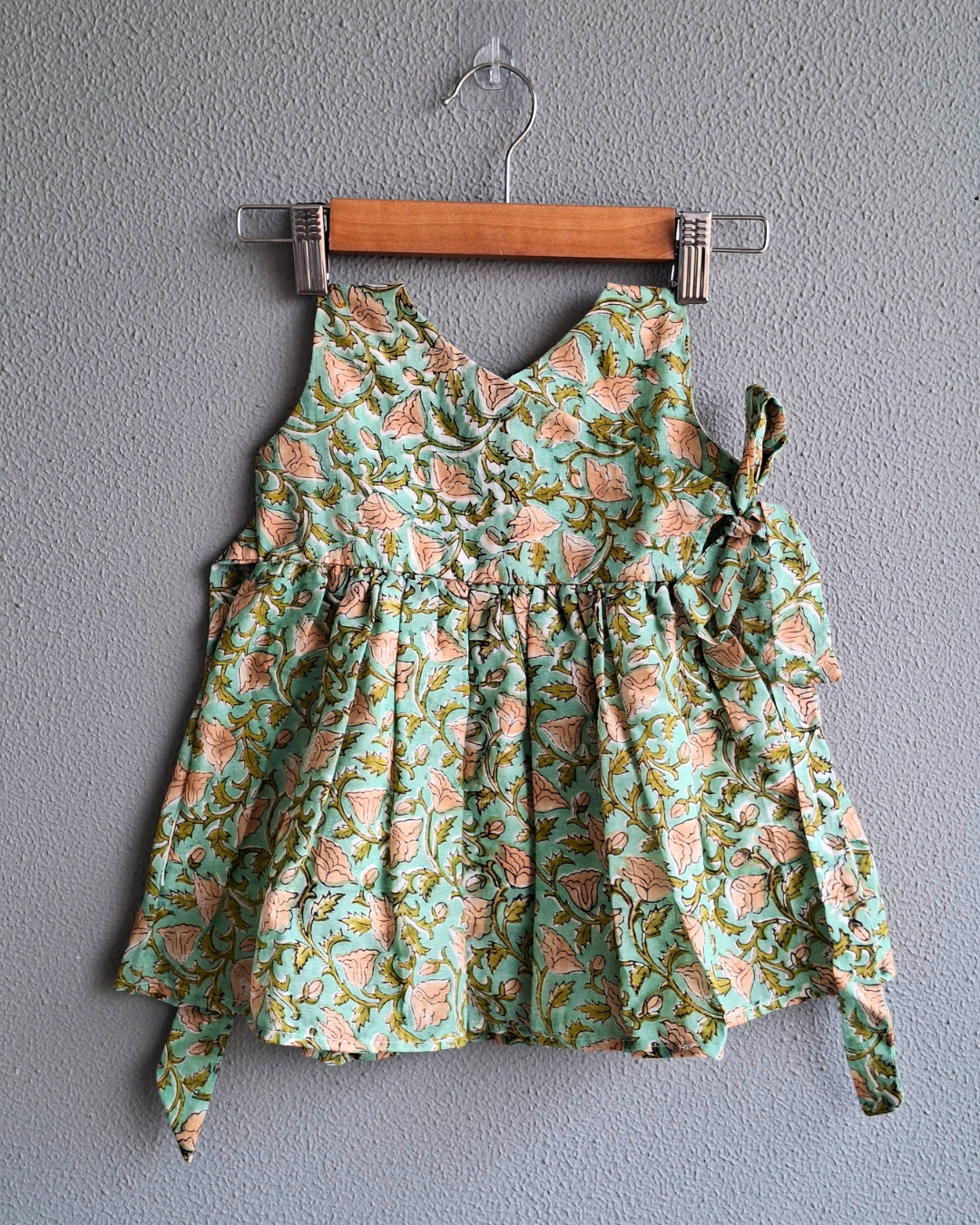 atibatti-green-handblock-baby-girl-cotton-dress