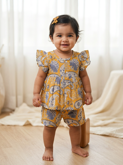 Baby Dress Sets Handblock Mul Cotton