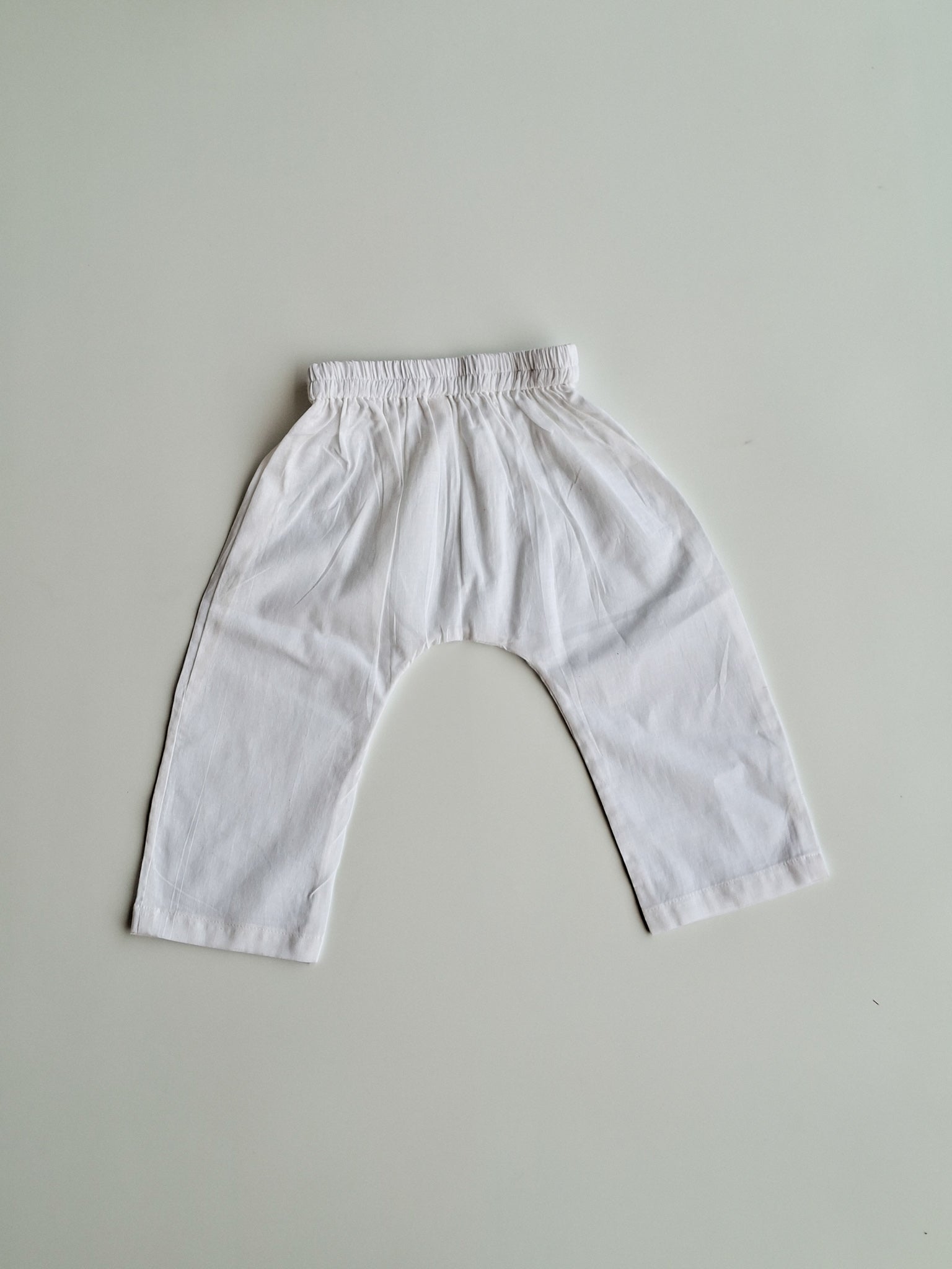 yellow blue lotus soft cotton jhabla for newborn with traditional Indian handblock print bottom view