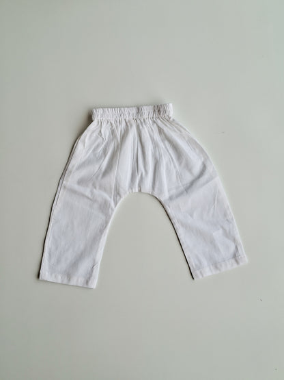 yellow blue lotus soft cotton jhabla for newborn with traditional Indian handblock print bottom view